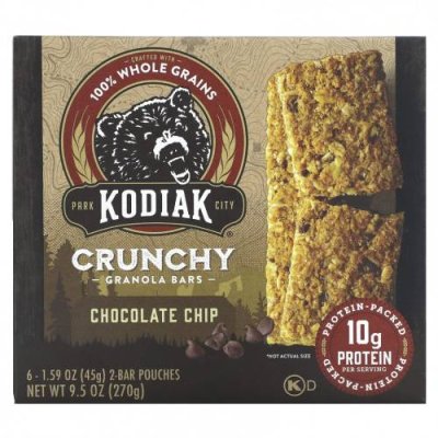 Kodiak Cakes, Хрустящие батончики из мюсли, шоколадная крошка, 6 пакетиков по 2 плитки, 45 г (1,59 унции) / Батончики с гранолой | Аптека | V4.Ru: Маркетплейс