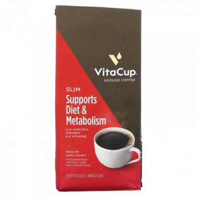 VitaCup, Slim Coffee, молотый, средней темной обжарки, 312 г (11 унций) / Кофе средней степени обжарки | Аптека | V4.Ru: Маркетплейс