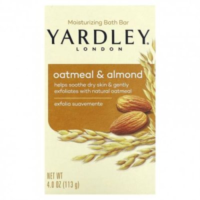 Yardley London, Увлажняющий батончик для ванн, овсянка и миндаль, 113 г (4 унции) / Кусковое мыло | Аптека | V4.Ru: Маркетплейс