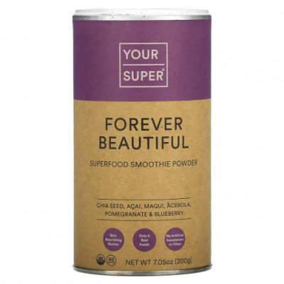 Your Super, Forever Beautiful, Superfood Smoothie Powder, 7.05 oz (200 g) / Препараты для волос, кожи и ногтей | Аптека | V4.Ru: Маркетплейс