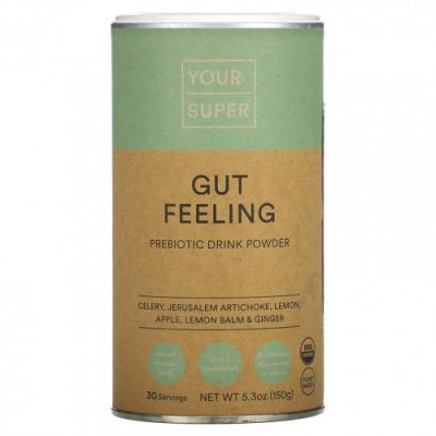 Your Super, Gut Feeling, Prebiotic Drink Powder , 5.3 oz (150 g) / Пребиотики | Аптека | V4.Ru: Маркетплейс