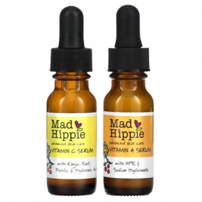 Mad Hippie, Day & Night Dual Pack, Vitamin C & Vitamin A Serum, 2 Bottles, 15 ml Each / Сыворотки с витамином C | Аптека | V4.Ru: Маркетплейс