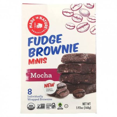 Made in Nature, Fudge Brownie Minis, мокко, 8 пирожных, 168 г (5,92 унции) / Закуски | Аптека | V4.Ru: Маркетплейс