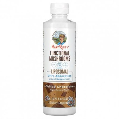 MaryRuth Organics, Functional Mushrooms Liposomal, соленый шоколад, 450 мл (15,22 жидк. Унции) / Препараты для иммунитета на основе грибов | Аптека | V4.Ru: Маркетплейс