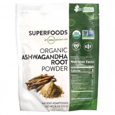 MRM Nutrition, Organic Ashwagandha Root Powder, 4 oz (113 g) / Ашваганда | Аптека | V4.Ru: Маркетплейс