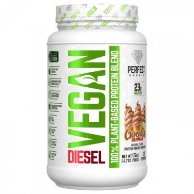 Perfect Sports, Vegan Diesel, смесь 100% растительных белков, шоколадное мороженое, 700 г (1,5 фунта) / Растительные смеси | Аптека | V4.Ru: Маркетплейс