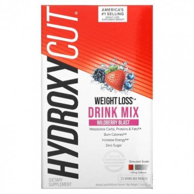 Hydroxycut, Weight Loss Drink Mix, Wildberry Blast, 21 Packets, 1.9 oz (53 g) / Диетические средства | Аптека | V4.Ru: Маркетплейс