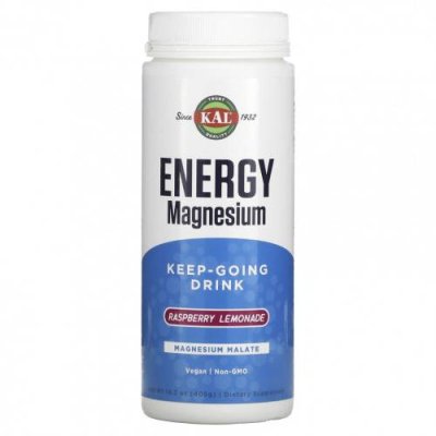 KAL, Energy Magnesium, Keep-Going Drink, Raspberry Lemonade, 14.3 oz (405 g) / Магний | Аптека | V4.Ru: Маркетплейс