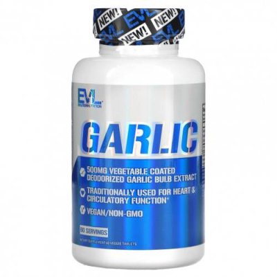 EVLution Nutrition, Garlic , 500 mg, 60 Veggie Capsules / Чеснок | Аптека | V4.Ru: Маркетплейс