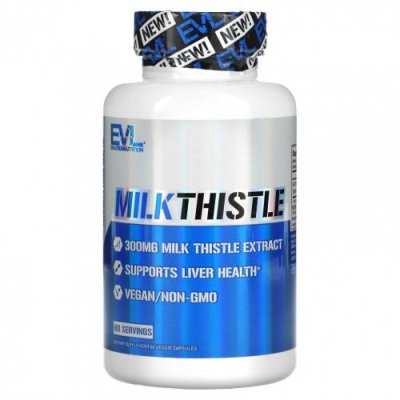 EVLution Nutrition, Milk Thistle, 300 mg, 60 Veggie Capsules / Расторопша пятнистая | Аптека | V4.Ru: Маркетплейс