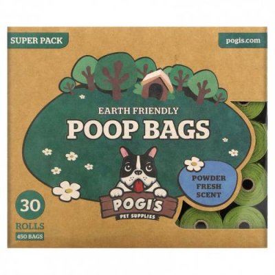 Pogi's Pet Supplies, Earth Friendly Poop Packages, свежий порошок, 30 рулонов, 450 пакетиков / Зоотовары | Аптека | V4.Ru: Маркетплейс