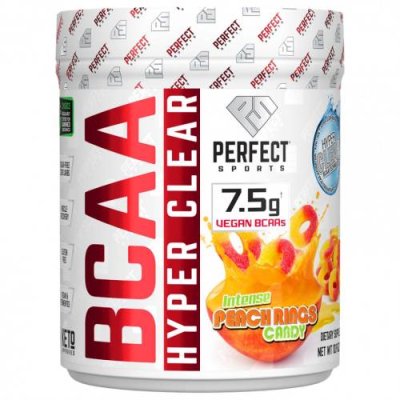 Perfect Sports, BCAA Hyper Clear, персиковые кольца насыщенного цвета, 310 г (10,9 унции) / BCAA | Аптека | V4.Ru: Маркетплейс