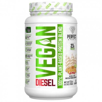 Perfect Sports, Vegan Diesel, смесь 100% растительных белков, ванильное мороженое, 700 г (1,5 фунта) / Растительные смеси | Аптека | V4.Ru: Маркетплейс