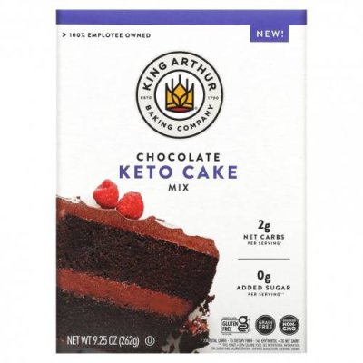 King Arthur Flour, Keto Cake Mix, шоколад, 262 г (9,25 унции) / Смесь для приготовления тортов | Аптека | V4.Ru: Маркетплейс