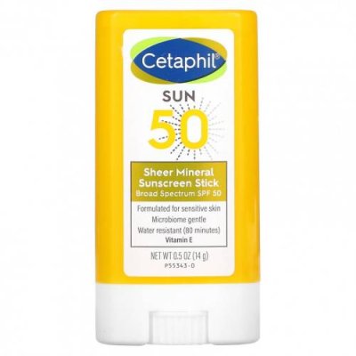 Cetaphil, Минеральный солнцезащитный стик-стик, SPF 50, 14 г (0,5 унции) / Солнцезащитные средства, лицо | Аптека | V4.Ru: Маркетплейс