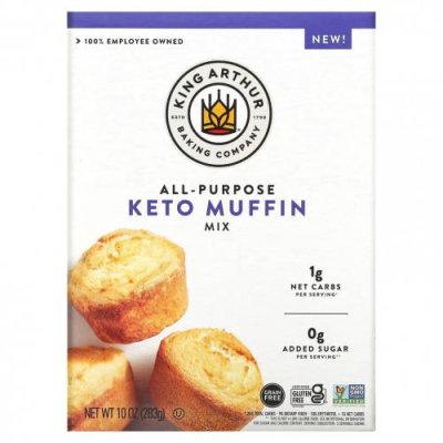 King Arthur Flour, Универсальная смесь для кето-маффинов, 283 г (10 унций) / Смесь для приготовления кексов | Аптека | V4.Ru: Маркетплейс