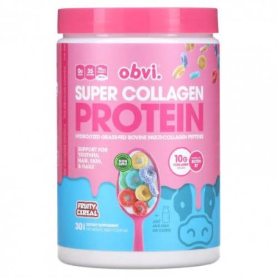 Obvi, Super Collagen Protein, фруктовые хлопья, 360 г (12,69 унции) / Коллаген, добавки | Аптека | V4.Ru: Маркетплейс