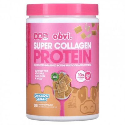 Obvi, Super Collagen Protein, хлопья с корицей, 348 г (12,27 унции) / Коллаген, добавки | Аптека | V4.Ru: Маркетплейс