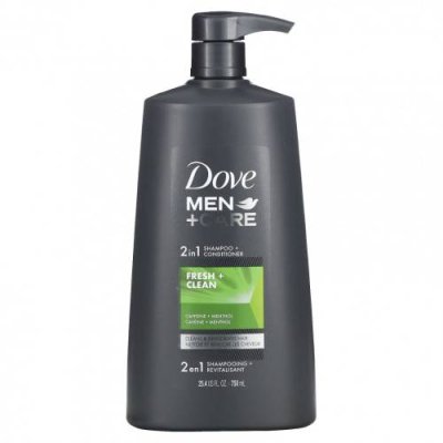 Dove, Men + Care, шампунь и кондиционер 2 в 1, Fresh & Clean, 750 мл (25,4 жидк. Унции) / Мужской шампунь | Аптека | V4.Ru: Маркетплейс