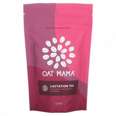 Oat Mama, Lactation Tea, голубика и гранат, без кофеина, 14 чайных пакетиков, 32 г / Поддержка грудного вскармливания | Аптека | V4.Ru: Маркетплейс