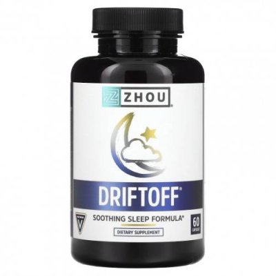 Zhou Nutrition, Driftoff, успокаивающая формула для сна, 60 капсул / Снотворные | Аптека | V4.Ru: Маркетплейс