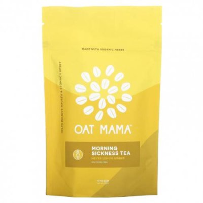 Oat Mama, Morning Sickness Tea, лимонный имбирь Мейера, без кофеина, 14 чайных пакетиков, 32 г / Для мам и малышей | Аптека | V4.Ru: Маркетплейс