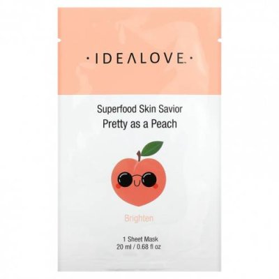 Idealove, Superfood Skin Savior, Pretty as a Peach, 1 тканевая маска, 20 мл (0,68 жидк. Унции) / Маски для лица | Аптека | V4.Ru: Маркетплейс