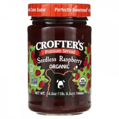 Crofter's Organic, Органический премиальный спред, малина без косточек, 468 г (16,5 унции) / Варенье и пресервы | Аптека | V4.Ru: Маркетплейс