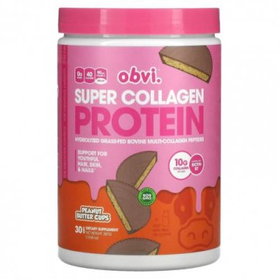 Obvi, Super Collagen Protein, чашки с арахисовой пастой, 387 г (13,65 унции) / Коллаген, добавки | Аптека | V4.Ru: Маркетплейс