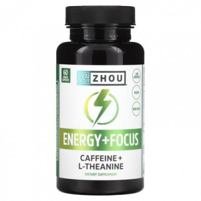 Zhou Nutrition, Energy + Focus`` 60 растительных капсул / Препараты для памяти и когнитивных функций | Аптека | V4.Ru: Маркетплейс