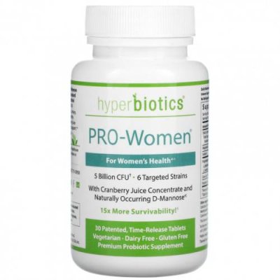 Hyperbiotics, PRO-Women, 5 млрд КОЕ, 30 таблеток постепенного высвобождения / Пробиотики | Аптека | V4.Ru: Маркетплейс