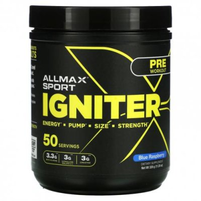 ALLMAX Nutrition, Igniter, перед тренировкой, с голубой малиной, 320 г (11,28 унции) / Добавки для приема перед тренировкой | Аптека | V4.Ru: Маркетплейс