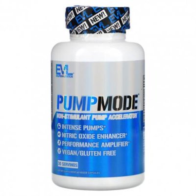 EVLution Nutrition, PumpMode, 60 растительных капсул / Перед тренировкой, без стима | Аптека | V4.Ru: Маркетплейс