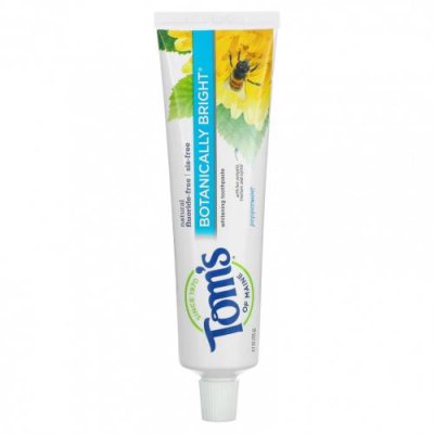 Tom's of Maine, Natural Botanically Bright Whitening Toothpaste, без фтора, перечная мята, 133 г (4,7 унции) / Отбеливание | Аптека | V4.Ru: Маркетплейс