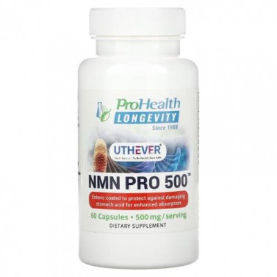 ProHealth Longevity, NMN Pro 500, 250 мг, 60 капсул / Никотинамидмононуклеотид (NMN) | Аптека | V4.Ru: Маркетплейс