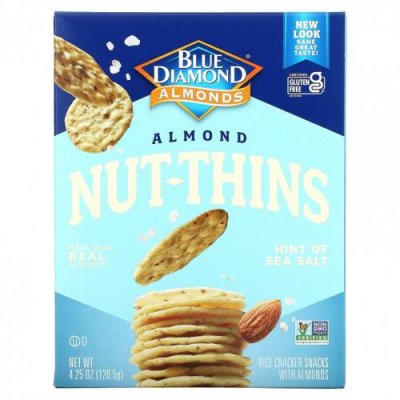 Blue Diamond, Almonds, Thins с миндалем, рисовые крекеры, с добавлением морской соли, 120,5 г (4,25 унции) / Крекеры | Аптека | V4.Ru: Маркетплейс