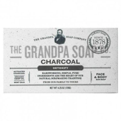 The Grandpa Soap Co., Кусковое мыло для лица и для тела, антитоксичное, с древесным углем, 4,25 унции (120г) / Мыло для лица | Аптека | V4.Ru: Маркетплейс