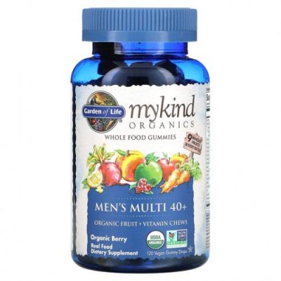 Garden of Life, MyKind Organics, мультивитаминный комплекс для мужчин 40+, органические ягоды, 120 веганских жевательных таблеток / Мужские мультивитамины | Аптека | V4.Ru: Маркетплейс