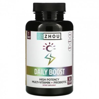 Zhou Nutrition, Daily Boost, 30 вегетарианских капсул / Мультивитамины | Аптека | V4.Ru: Маркетплейс