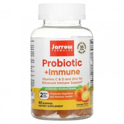 Jarrow Formulas, Probiotic + Immune, апельсин, 2 млрд, 60 жевательных таблеток / Пробиотики | Аптека | V4.Ru: Маркетплейс