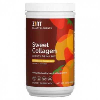 Zint, Sweet Collagen, смесь для косметических напитков, клубничный лимонад, 283 г (10 унций) / Коллаген, добавки | Аптека | V4.Ru: Маркетплейс