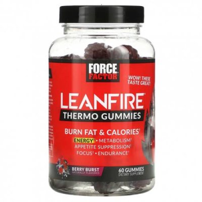 Force Factor, LeanFire, термо-жевательные мармеладки, со вкусом ягод, 60 жевательных таблеток / Жиросжигатели | Аптека | V4.Ru: Маркетплейс