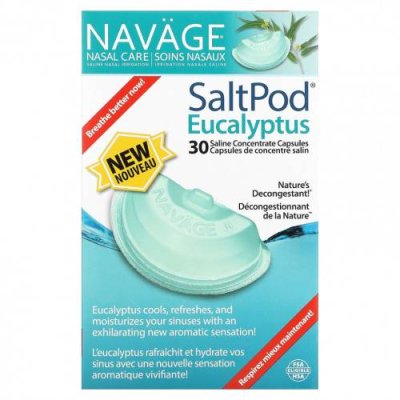 Navage, Nasal Care, солевой раствор для промывания носа, SaltPod и эвкалипт, 30 капсул с солевым концентратом / Промывание носа и пазух | Аптека | V4.Ru: Маркетплейс