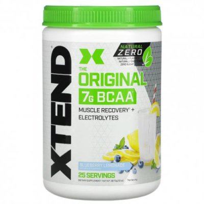 Xtend, The Original 7G BCAA, натуральный ноль, черничный лимонад, 367,5 г (13 унций) / BCAA | Аптека | V4.Ru: Маркетплейс