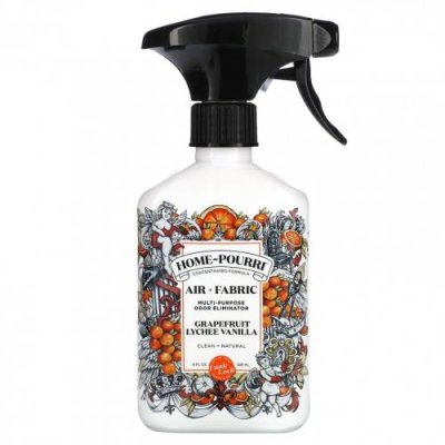 Poo-Pourri, Home-Pourri, Air + Fabric, универсальное средство для устранения запаха, грейпфрут, личи и ваниль, 325 мл (11 жидк. Унций) / Освежители воздуха и белья | Аптека | V4.Ru: Маркетплейс