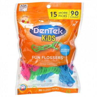 DenTek, Kids Fun Flossers, дикие фрукты, 90 зубочисток / Комплекты и аксессуары для ухода за полостью рта | Аптека | V4.Ru: Маркетплейс