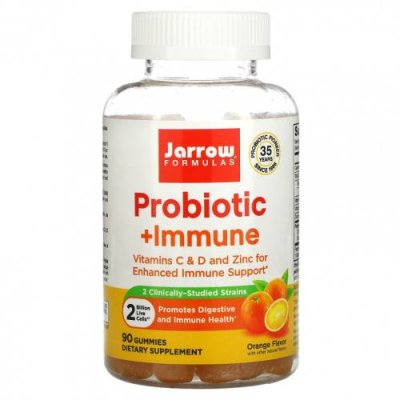 Jarrow Formulas, Probiotic + Immune, апельсин, 90 жевательных таблеток / Пробиотики | Аптека | V4.Ru: Маркетплейс