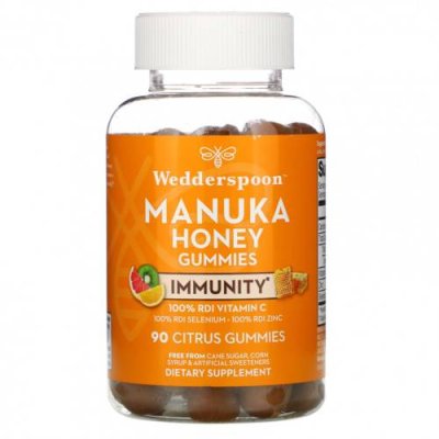 Wedderspoon, Manuka Honey, жевательные конфеты для иммунитета, цитрусовые, 90 жевательных конфет / Мед манука | Аптека | V4.Ru: Маркетплейс