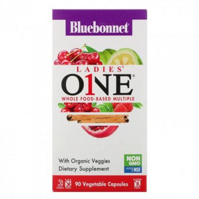 Bluebonnet Nutrition, Ladies 'ONE, комплекс на основе цельных продуктов, 90 растительных капсул / Женские мультивитамины | Аптека | V4.Ru: Маркетплейс