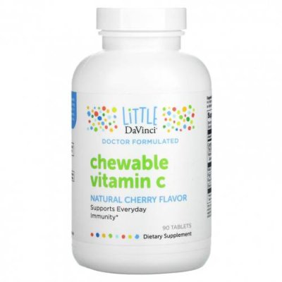 Little DaVinci, Chewable Vitamin C, Natural Cherry Flavor, 90 Tablets / Витамин C для детей | Аптека | V4.Ru: Маркетплейс